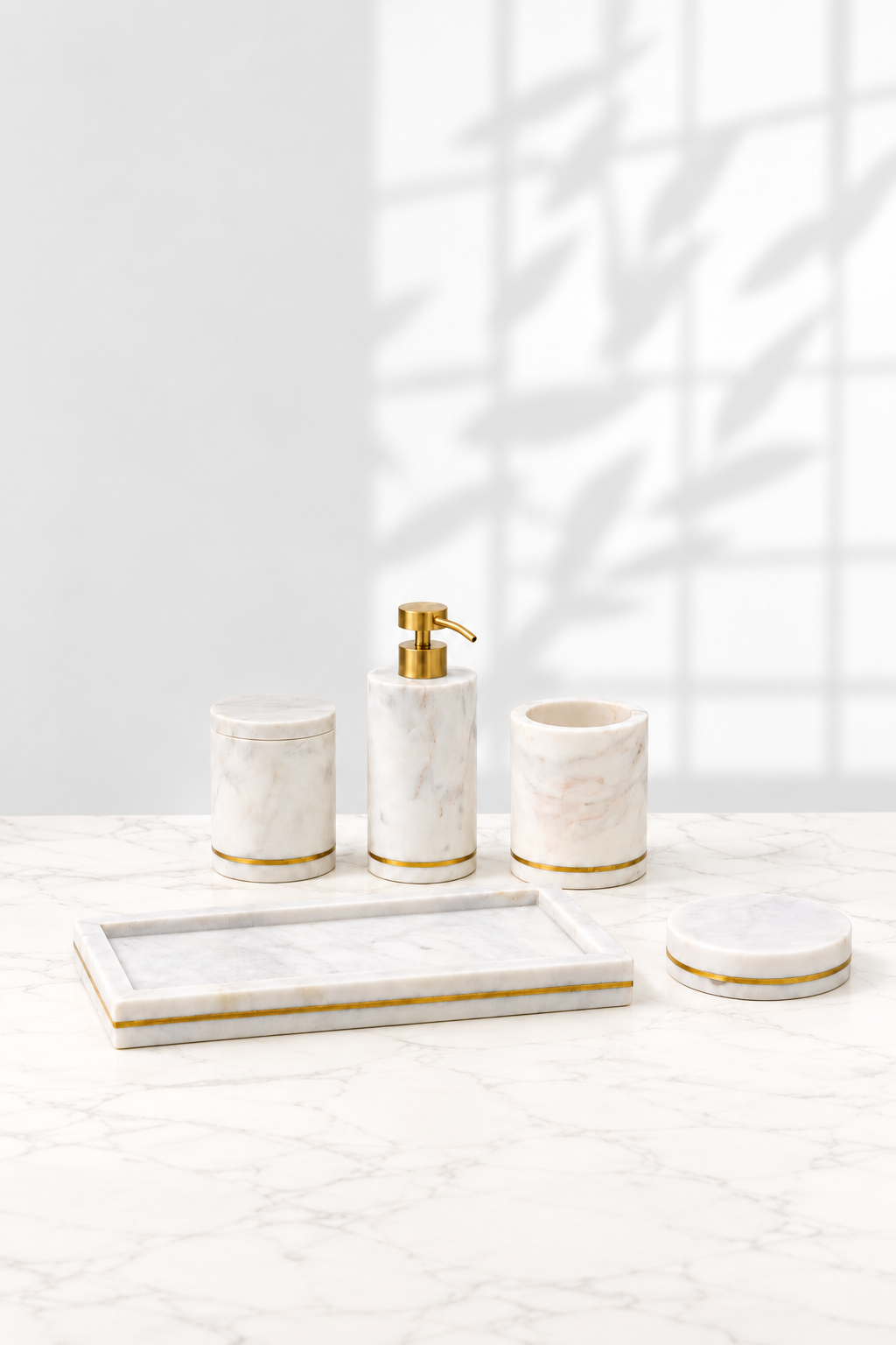 Solena White Marble Bath Tray