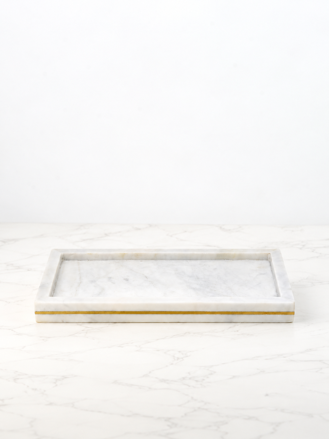 Solena White Marble Bath Tray