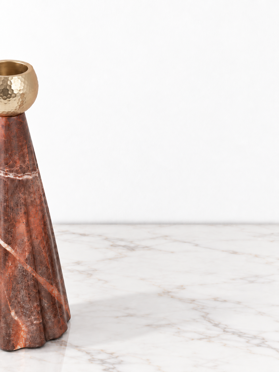 Red Levanto Marble Etoile Tapper Candle Holder set of 2