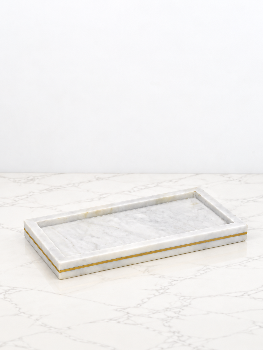Solena White Marble Bath Tray