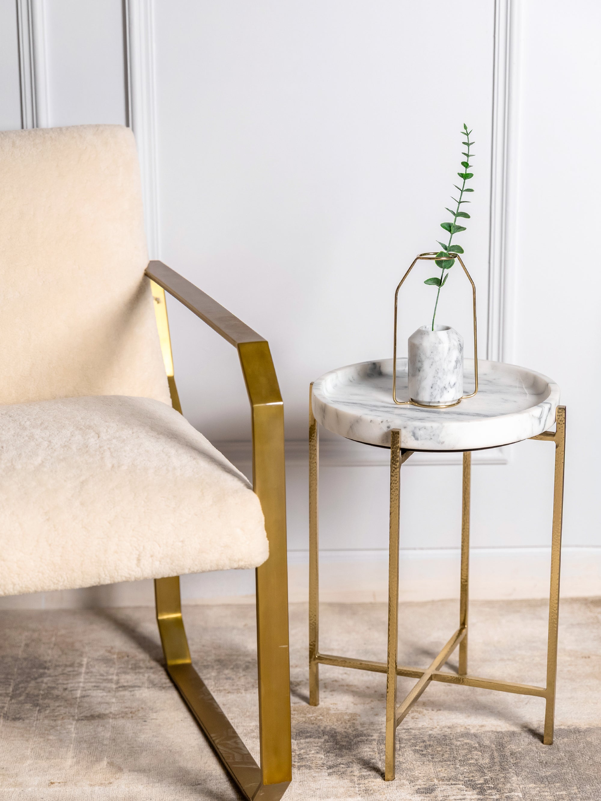 Arabescato Aurex Side Table – 14" x 20"