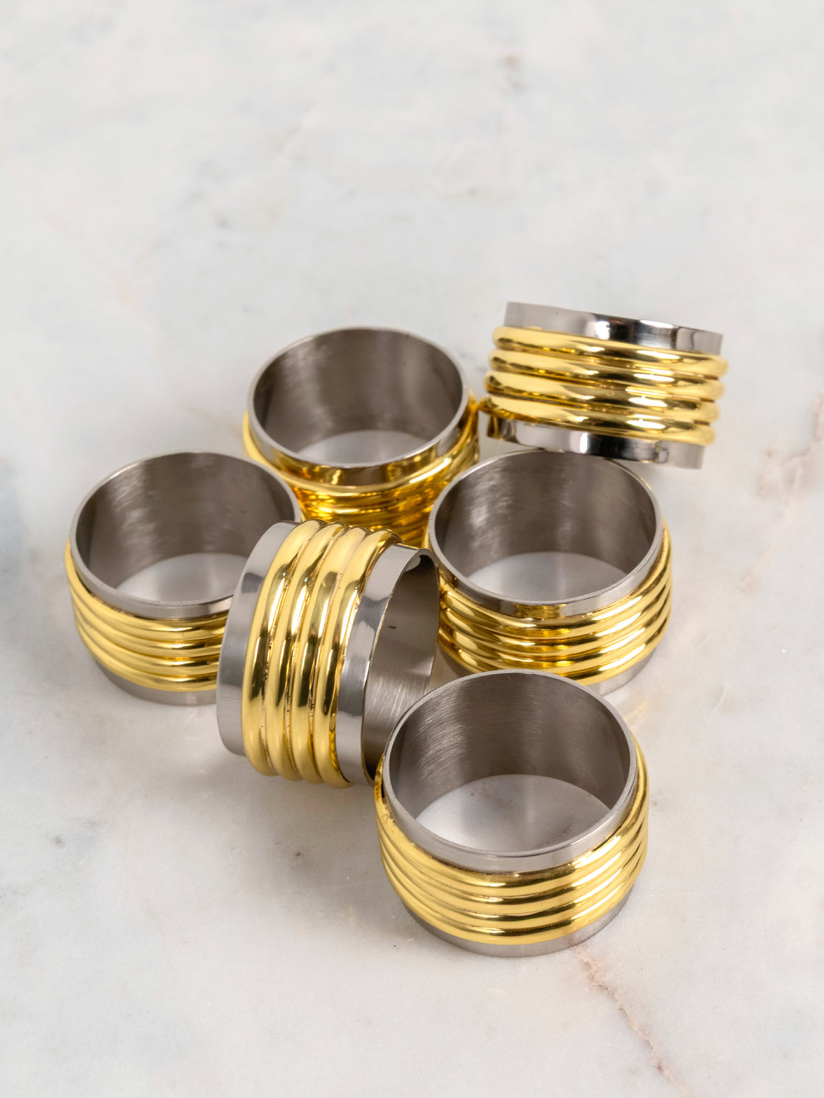 Mercer Ribbed Napkin Rings set of 6