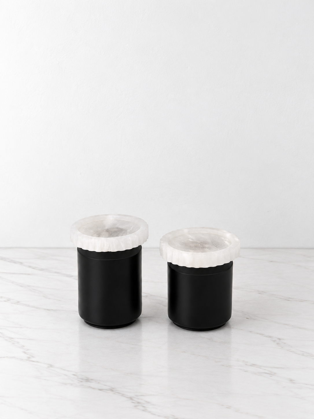 Spanish Alabaster Mono Candle Holders Set of 2