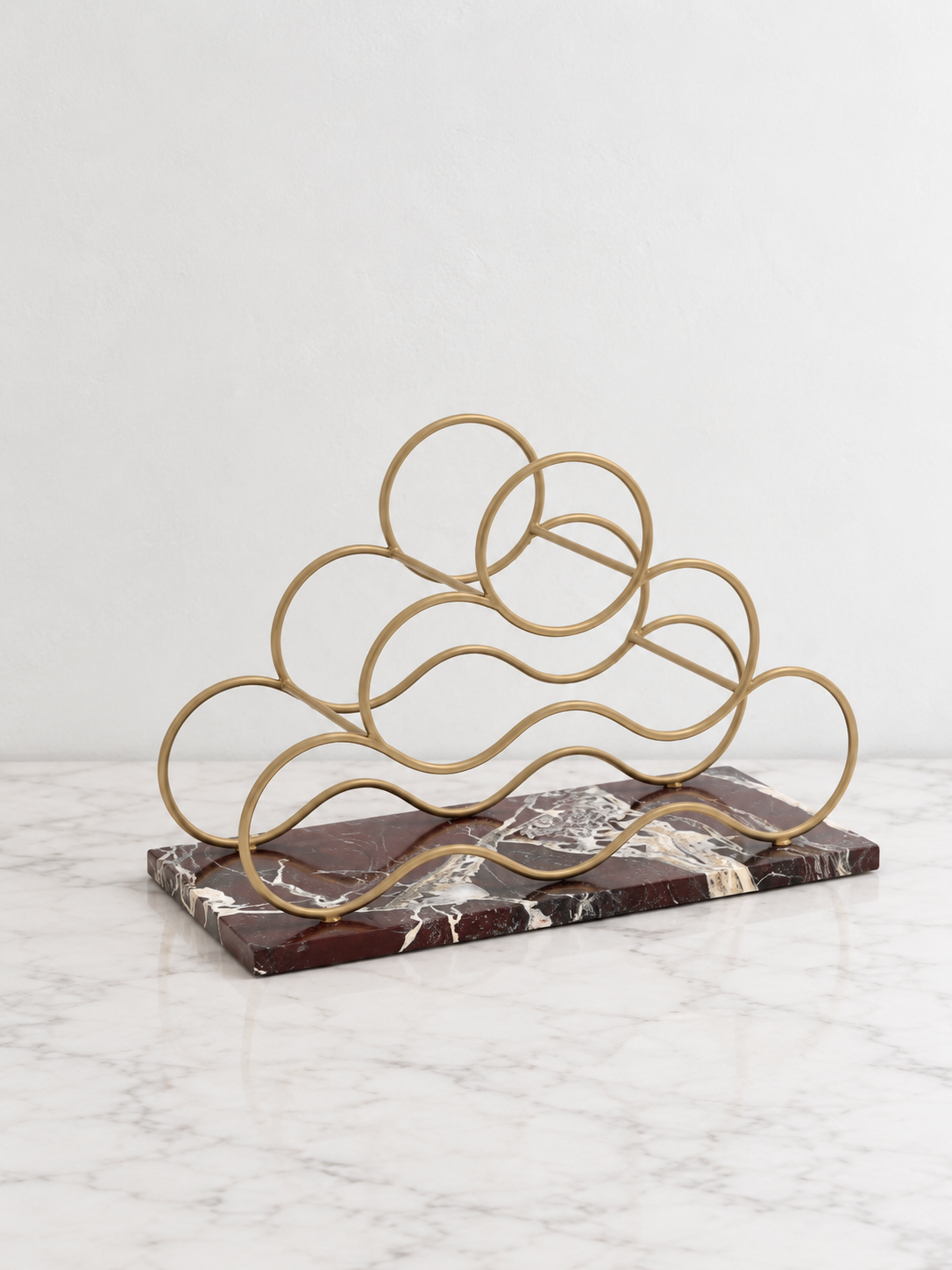 Rosso Levanto Marble Cask &amp; Curve Wine Rack - view 3