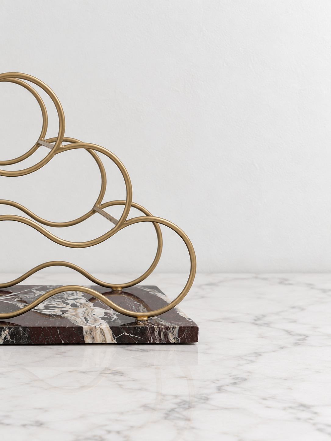 Rosso Levanto Marble Cask &amp; Curve Wine Rack - view 4