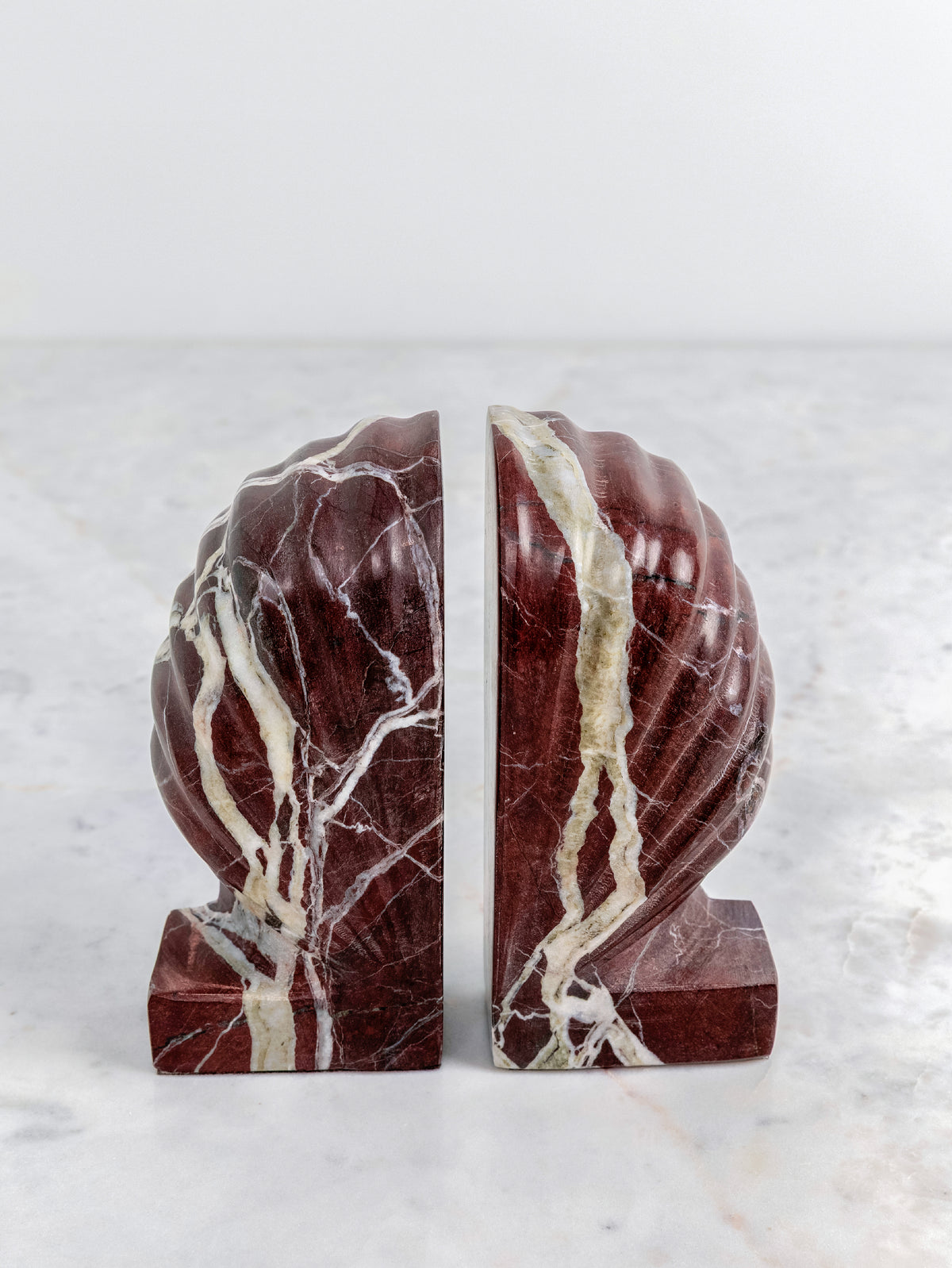Rosso Levanto Sculpted Marble Bookends - H-SHD-0011A image 4