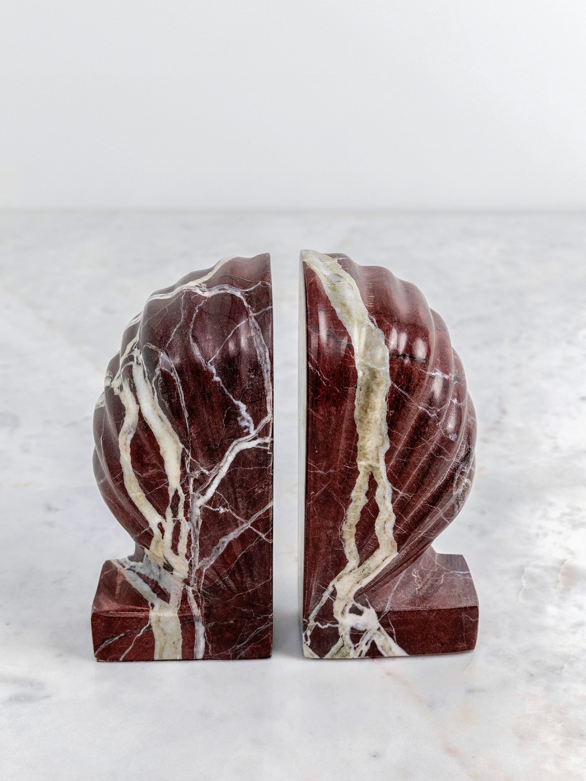 Rosso Levanto Sculpted Marble Bookends - H-SHD-0011A image 4