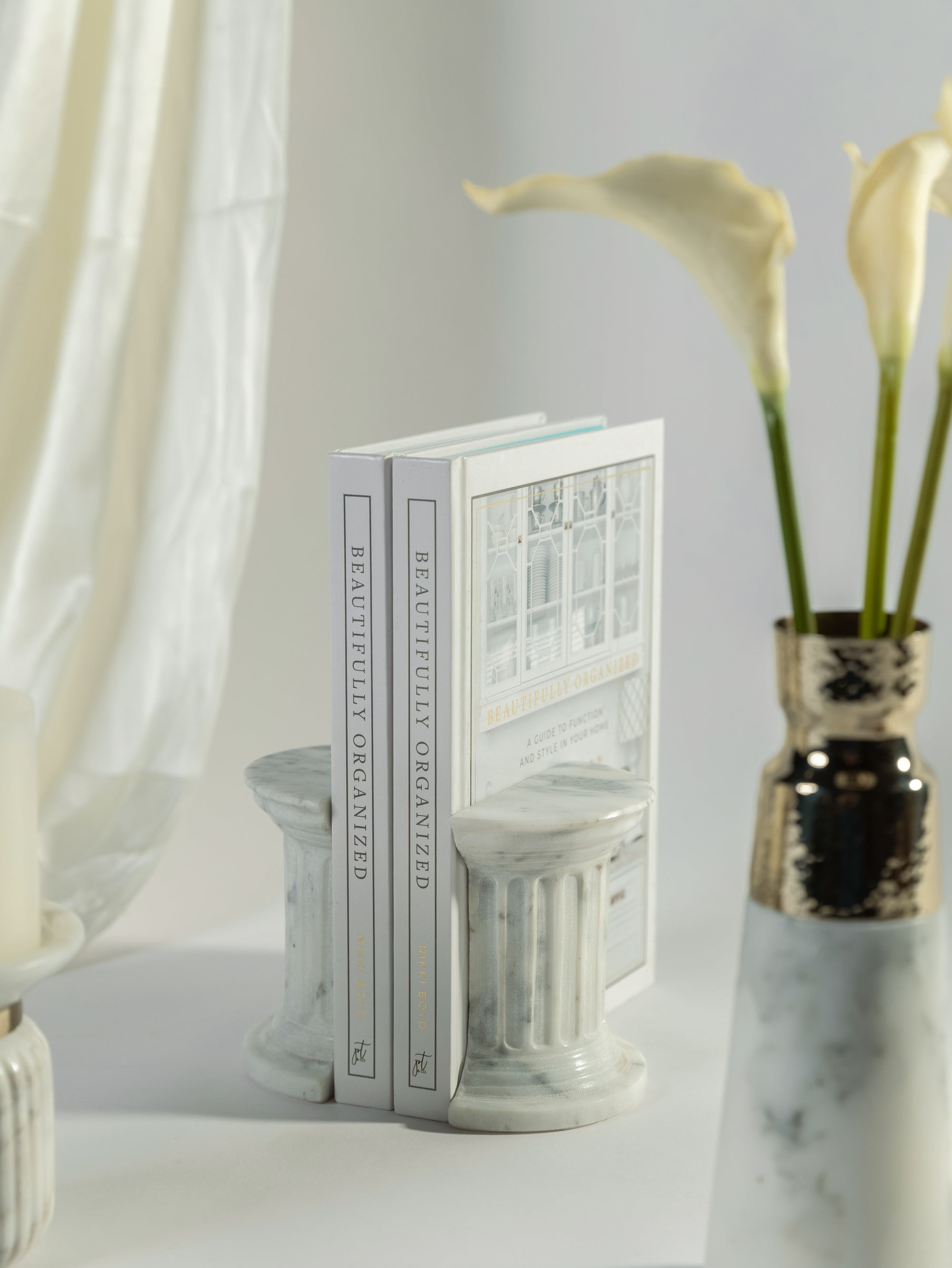 Vittorio Italian Marble Bookends - H-SHD-0013 image 1
