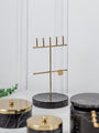 Luxury Jewelry Stand Gold Finish with Black Marquina Marble base