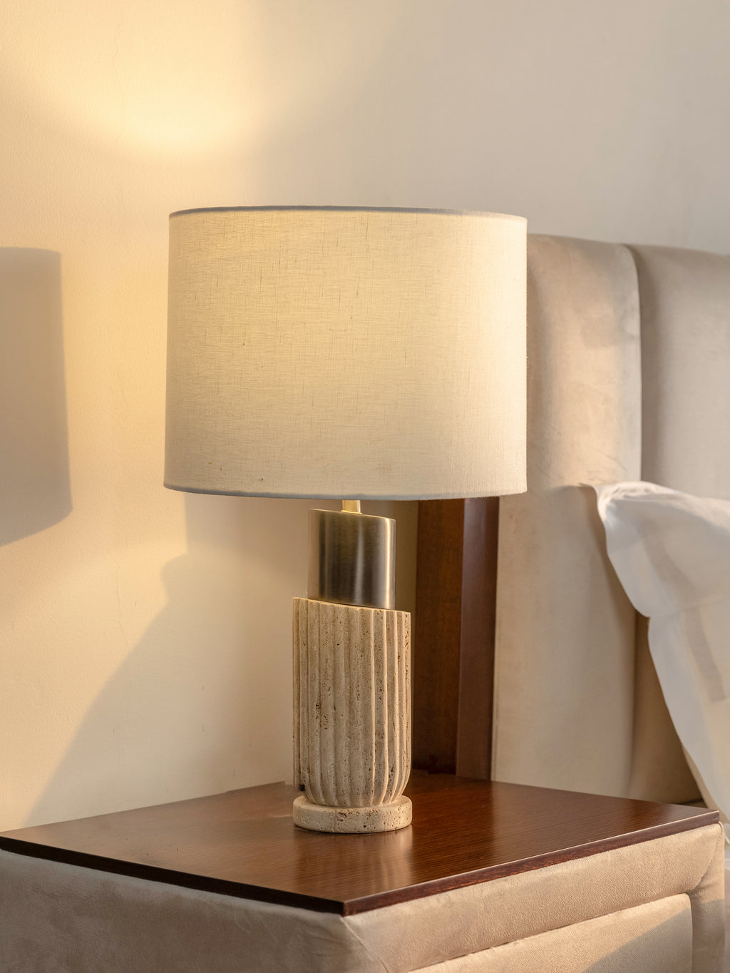 Italian Travertine Aura Table Lamp