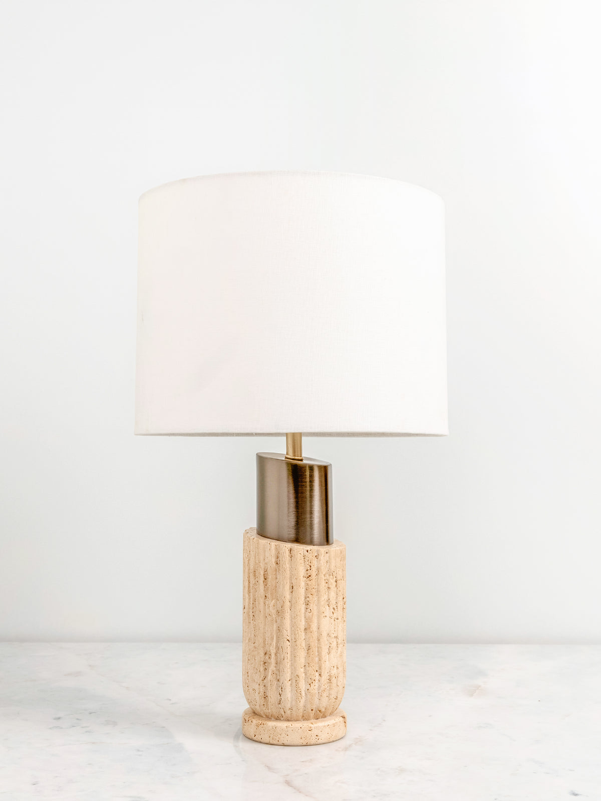 Italian Travertine Aura Table Lamp