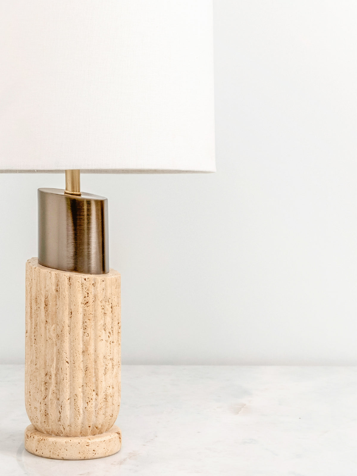 Italian Travertine Aura Table Lamp