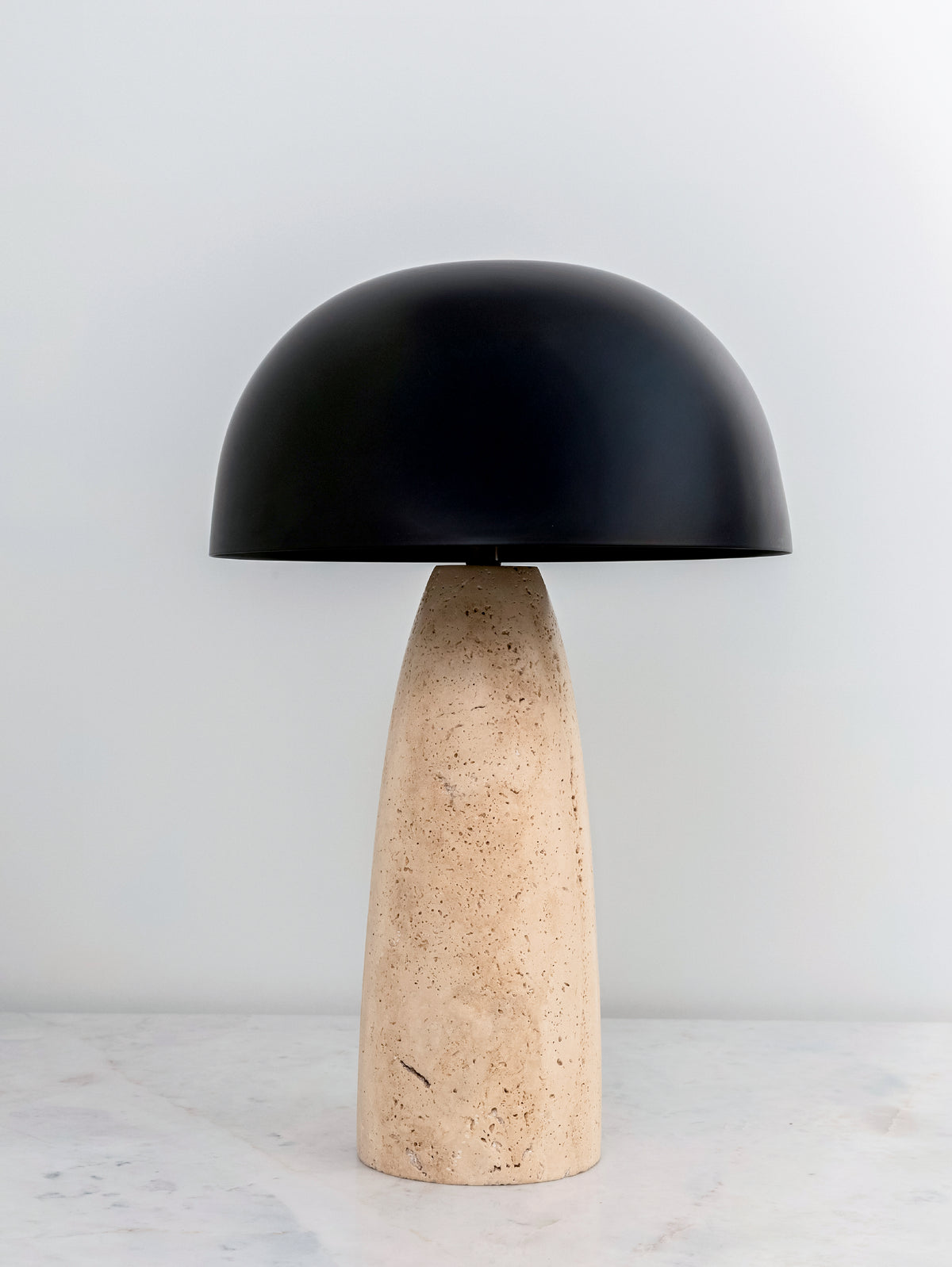 Italian Travertine Luna  Table Lamp