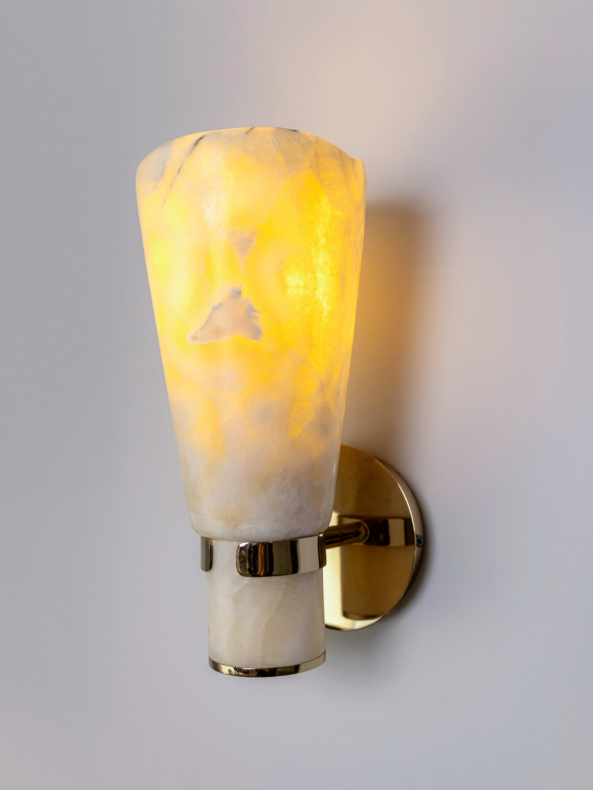 Turkish Crème Onyx Lunare  Wall Sconce