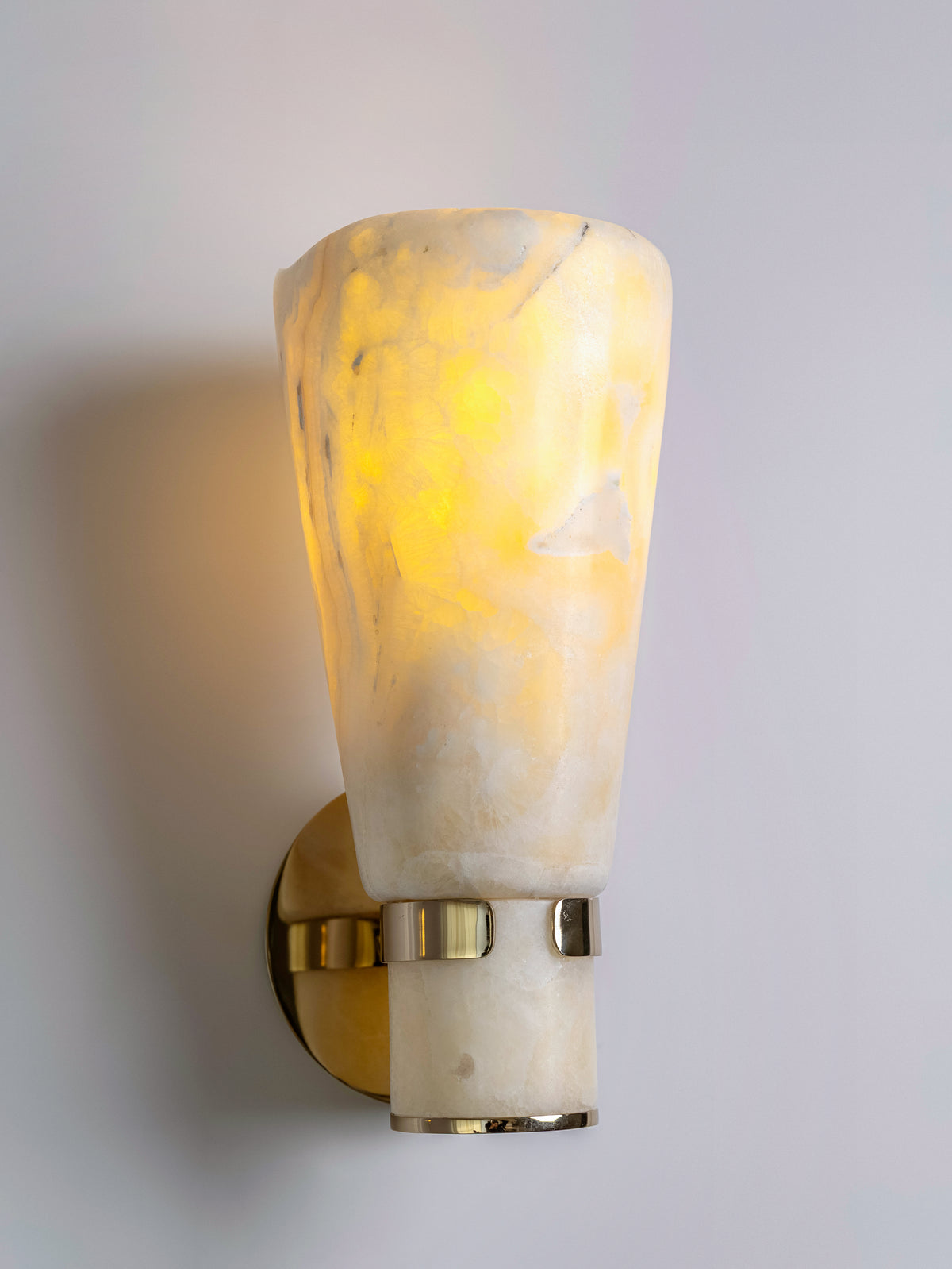 Turkish Crème Onyx Lunare  Wall Sconce