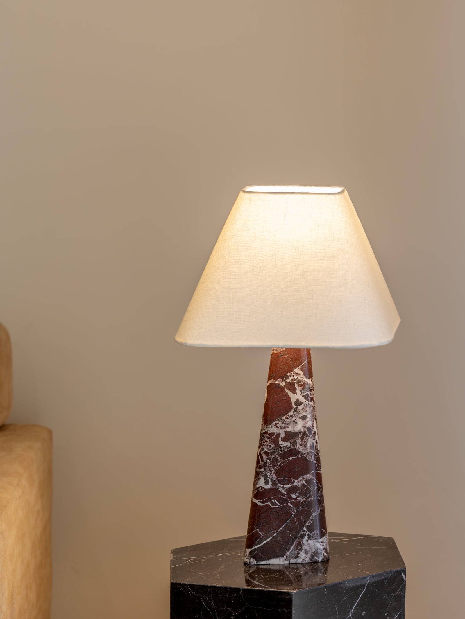 Rosso Levanto Marble Valencia Noir Table Lamp