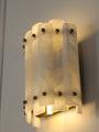 Spanish Alabaster Marble Strata Wall Sconce