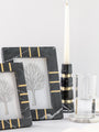 Black Marquina Marble Photo Frame with Brass Inlays (7"X5")