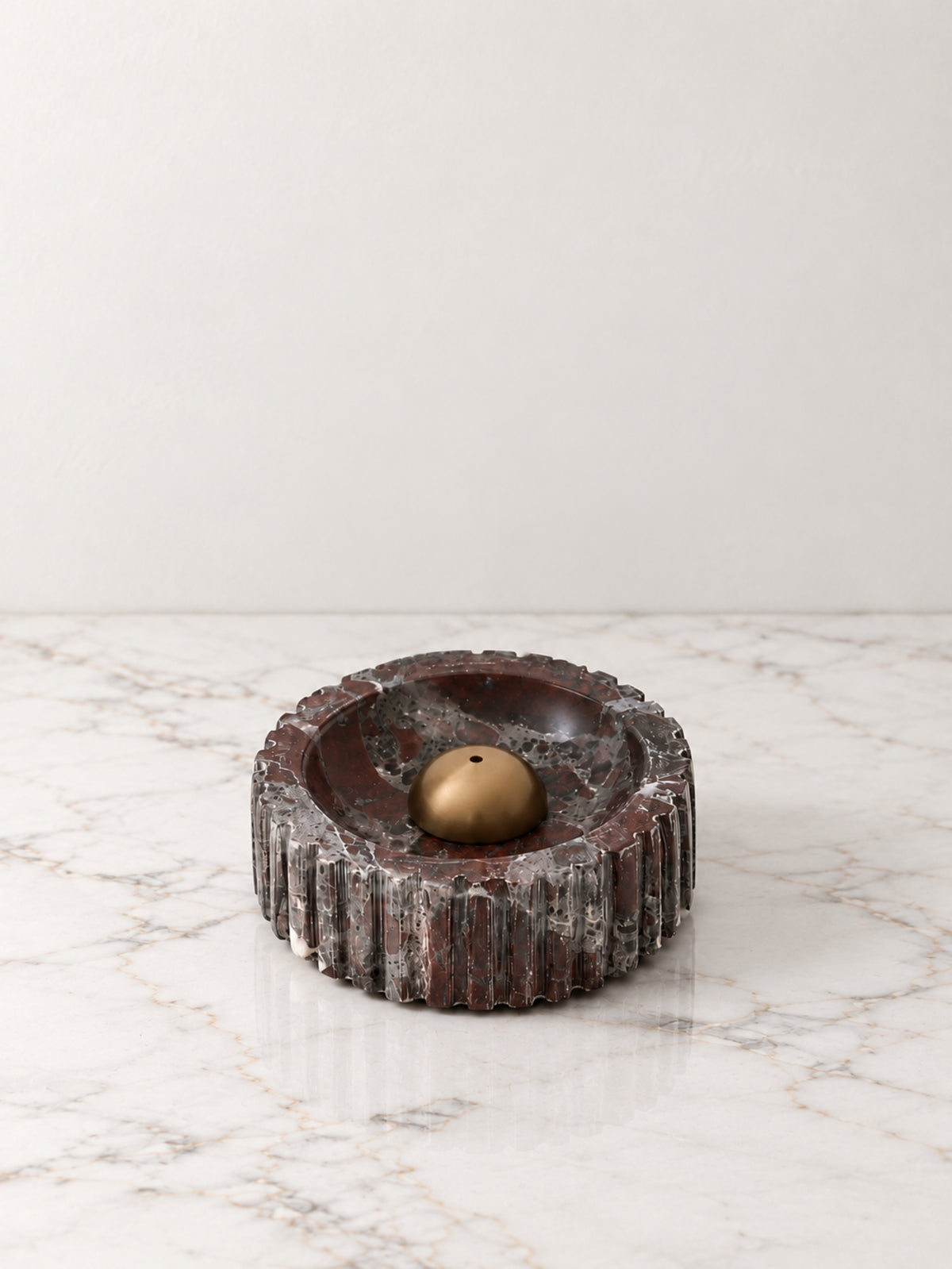 Rosso Levanto Marble Aureo Incense Holder - view 2