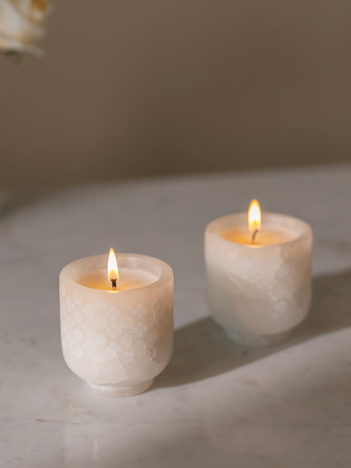 Solenne Alabaster candle Vessel