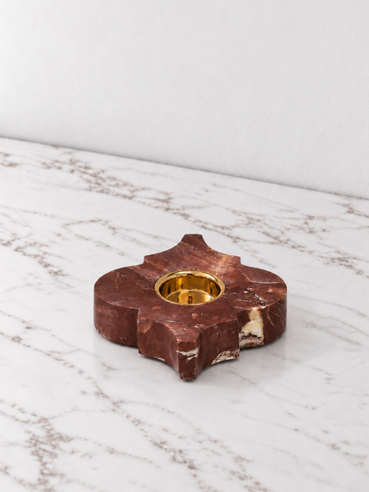 Rosso Petal Marble T-Light Holder