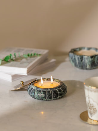 Aurelia Green Marble Luxe Candle Vessel