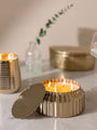 Luminous Gold Scalloped Candle