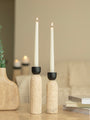 Italian Marble Taper Candle Holder- (Set of 2)