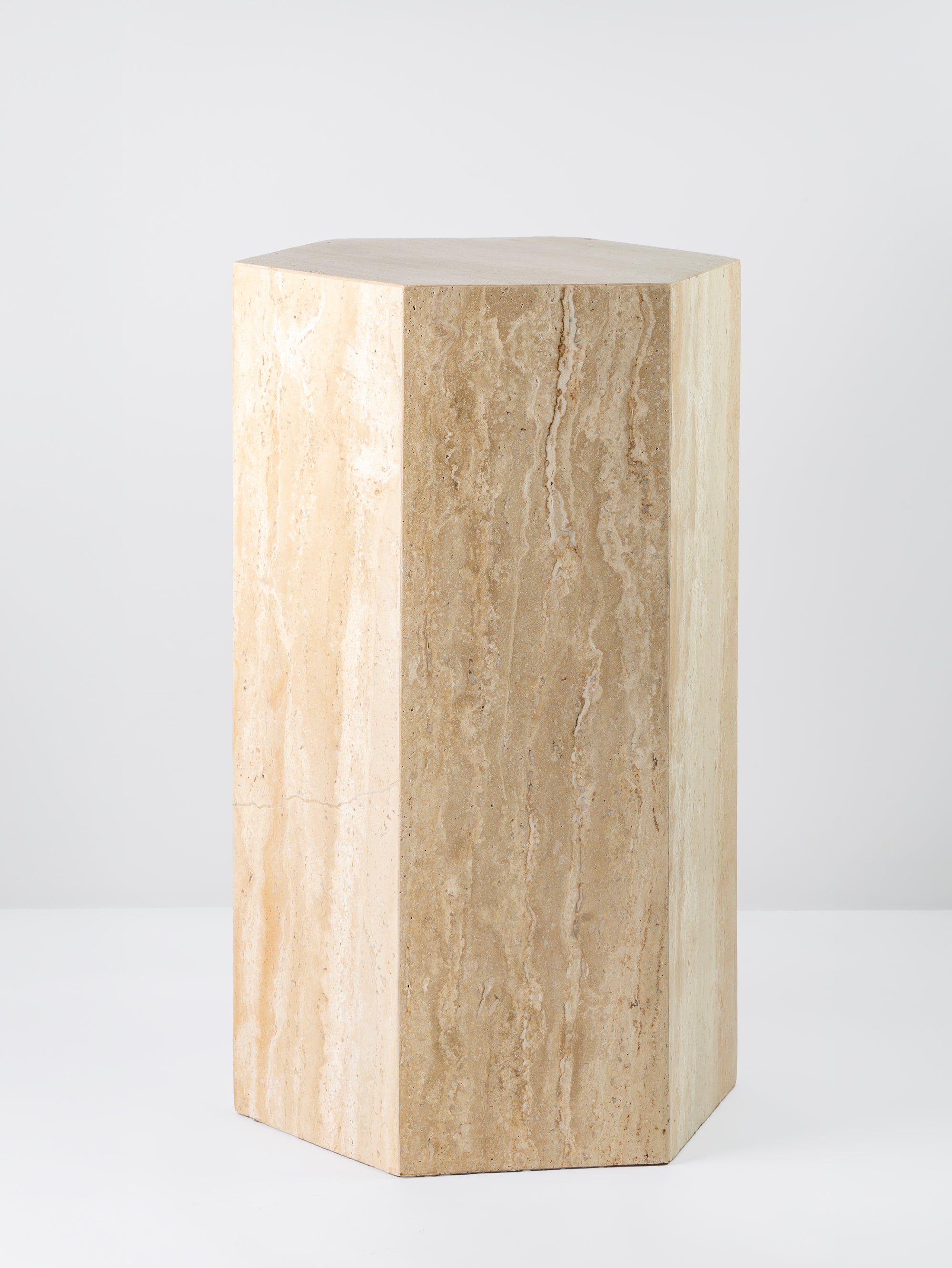 Italian Travertine Monolith Side Table - H-STT-0003B image 2