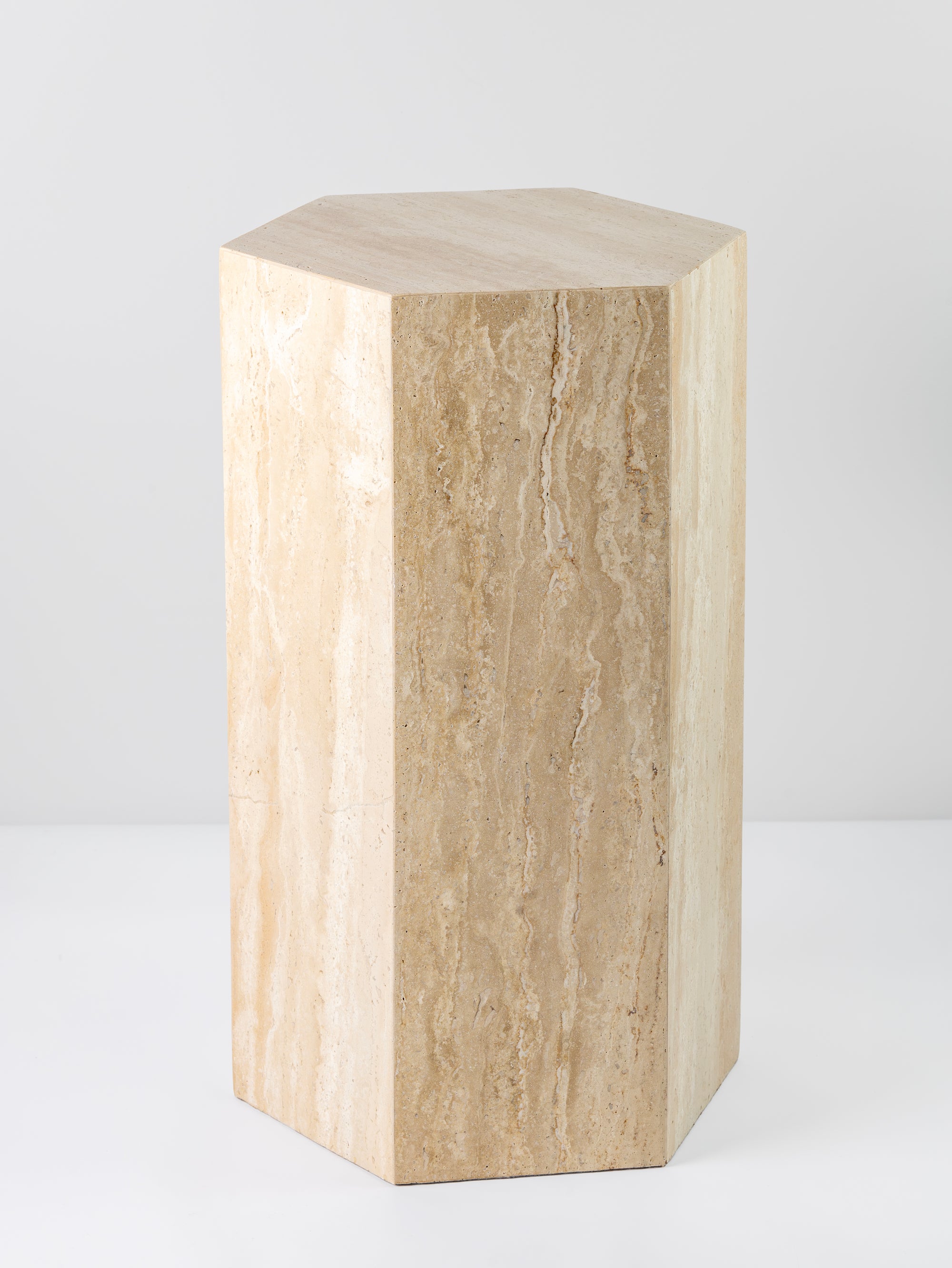 Italian Travertine Monolith Side Table - H-STT-0003B image 3