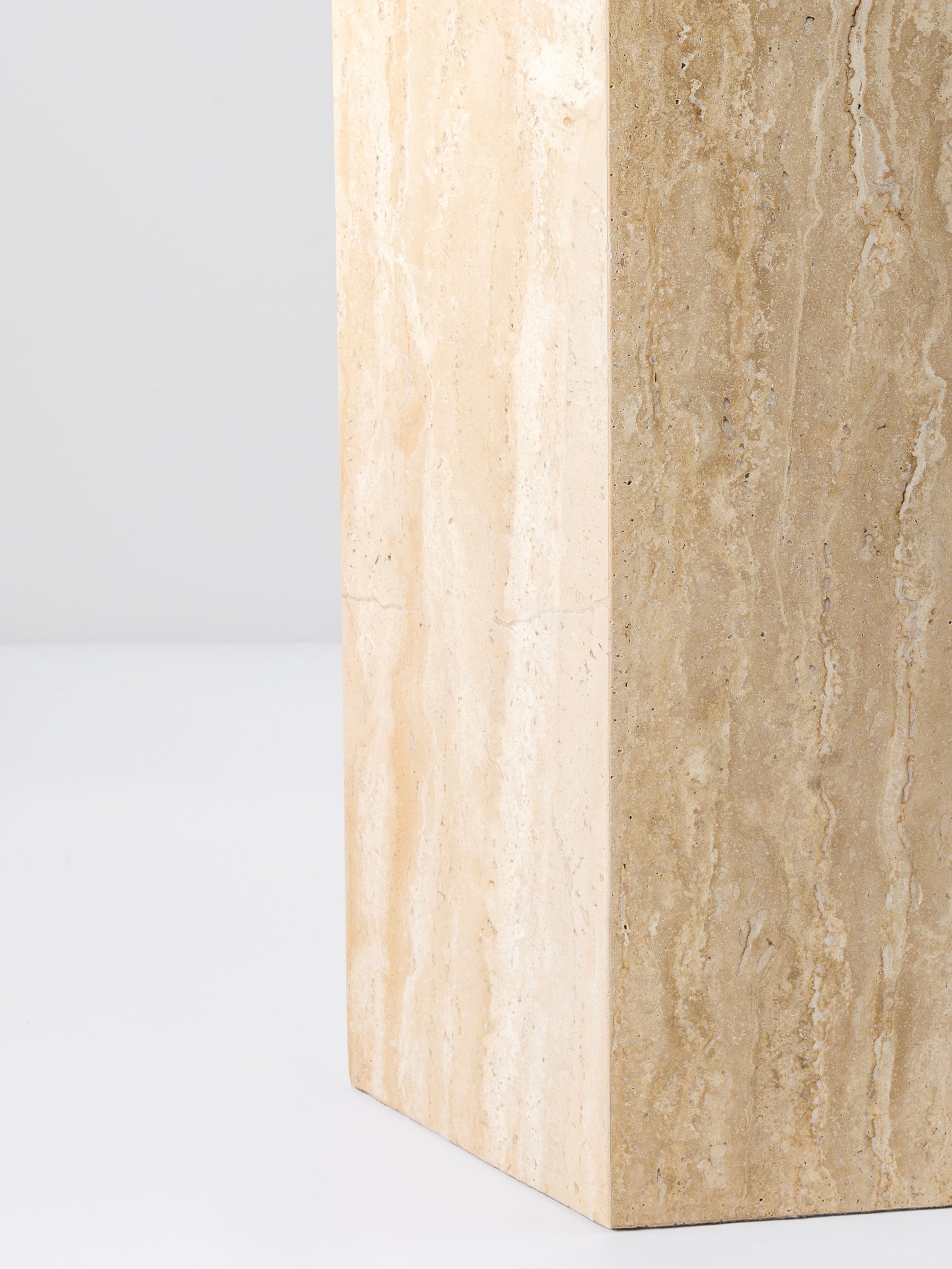 Italian Travertine Monolith Side Table - H-STT-0003B image 4