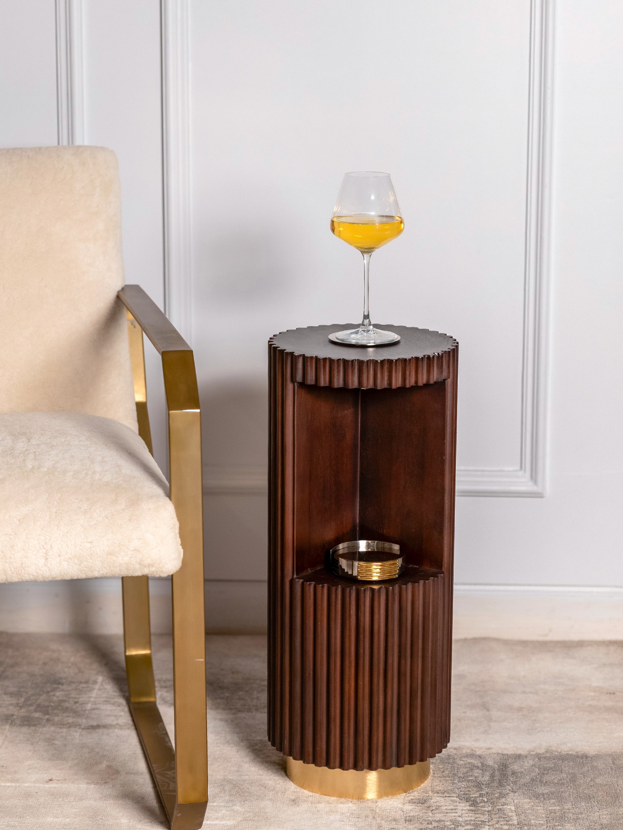Montero Fluted Drink Table – 10" x 24" - H-STT-0026 image 1