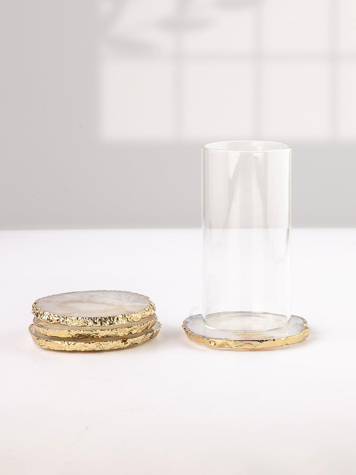 Alba White Agate Coaster Set of 4