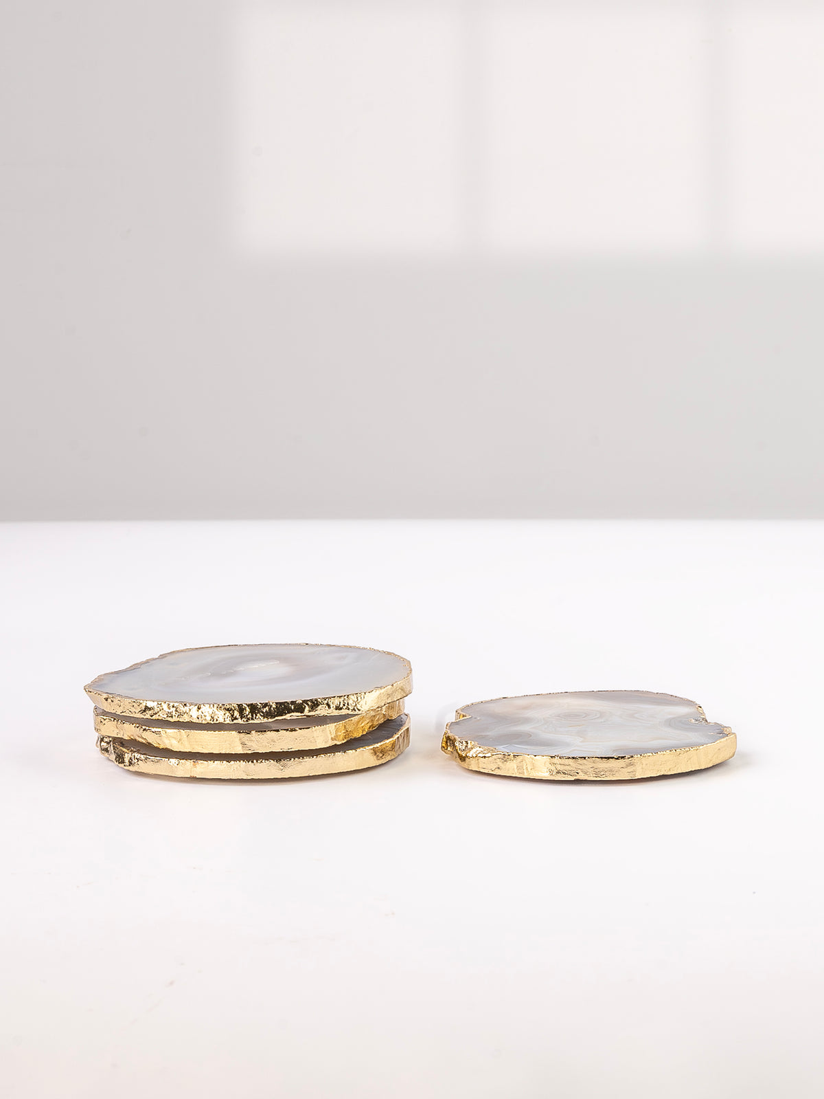 Alba White Agate Coaster Set of 4