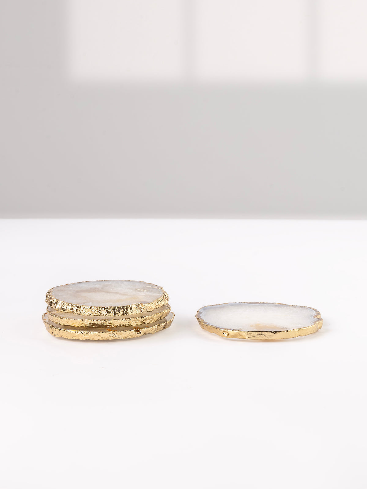 Alba White Agate Coaster Set of 4