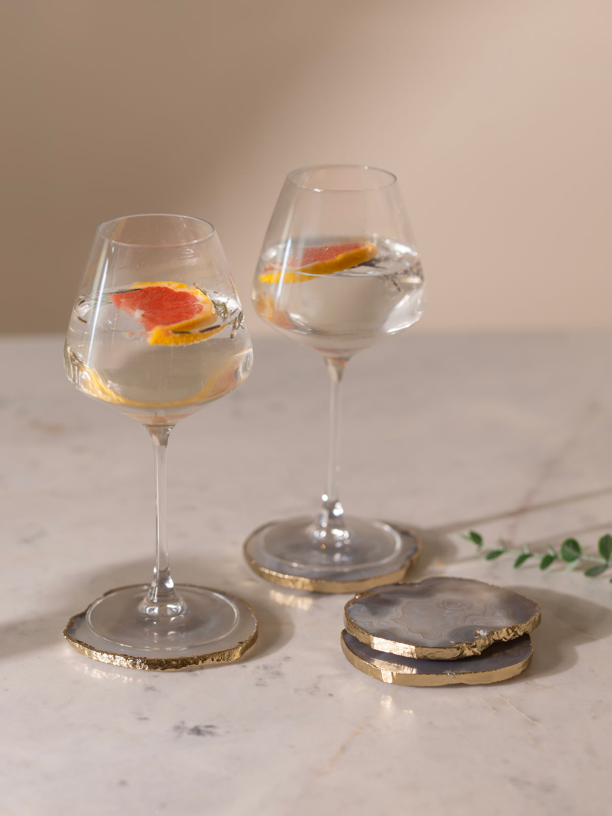 Slate Grey Agate Coasters set of 4