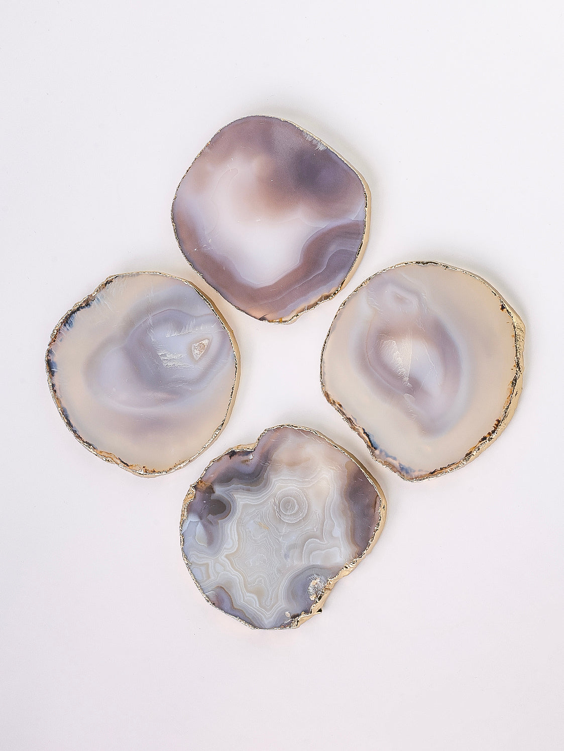 Slate Grey Agate Coasters set of 4