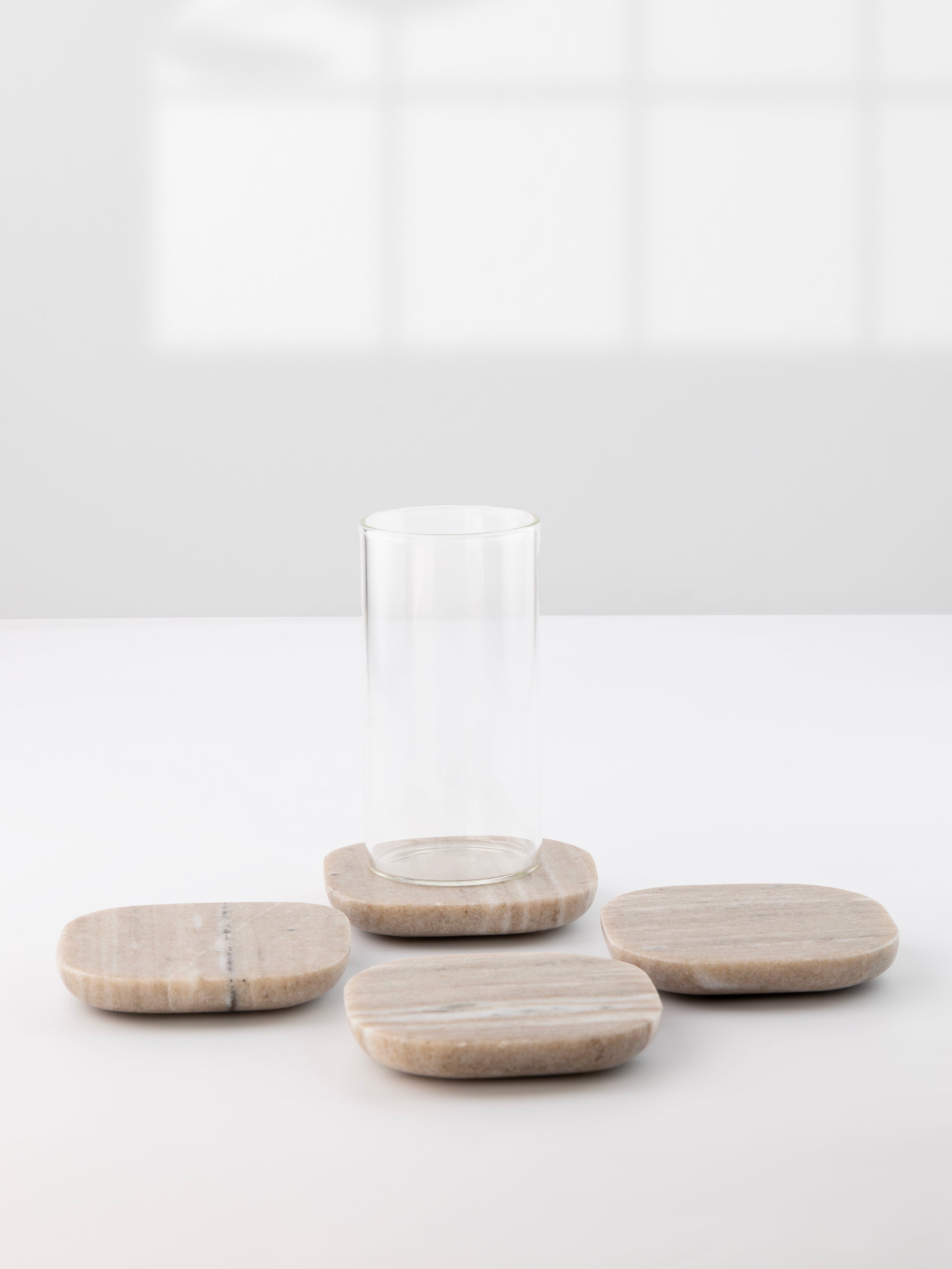 Sable Beige Marble Coasters – Set Of 4