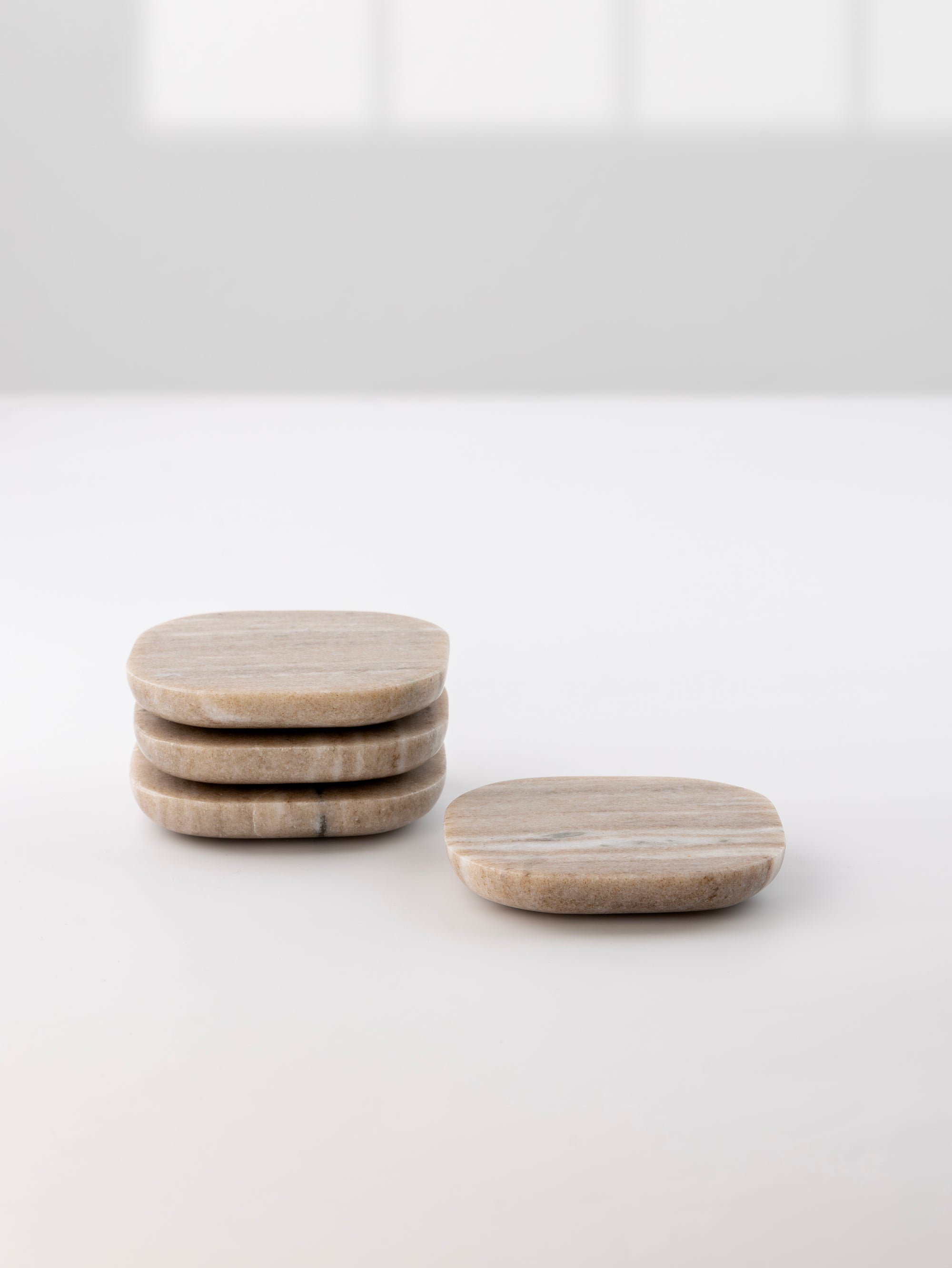 Sable Beige Marble Coasters – Set Of 4