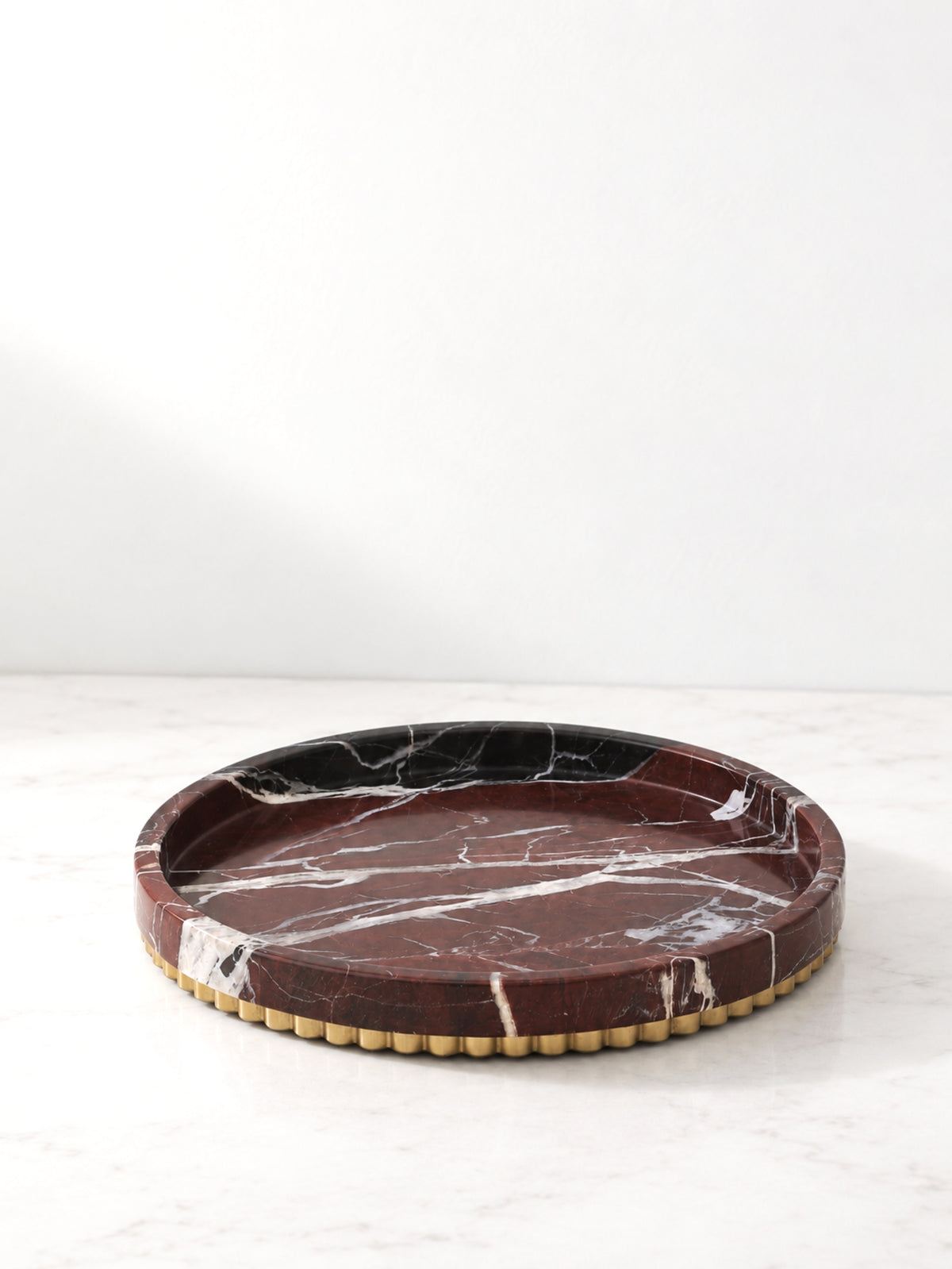Rosso Levanto Marble Étoile Tray - view 2