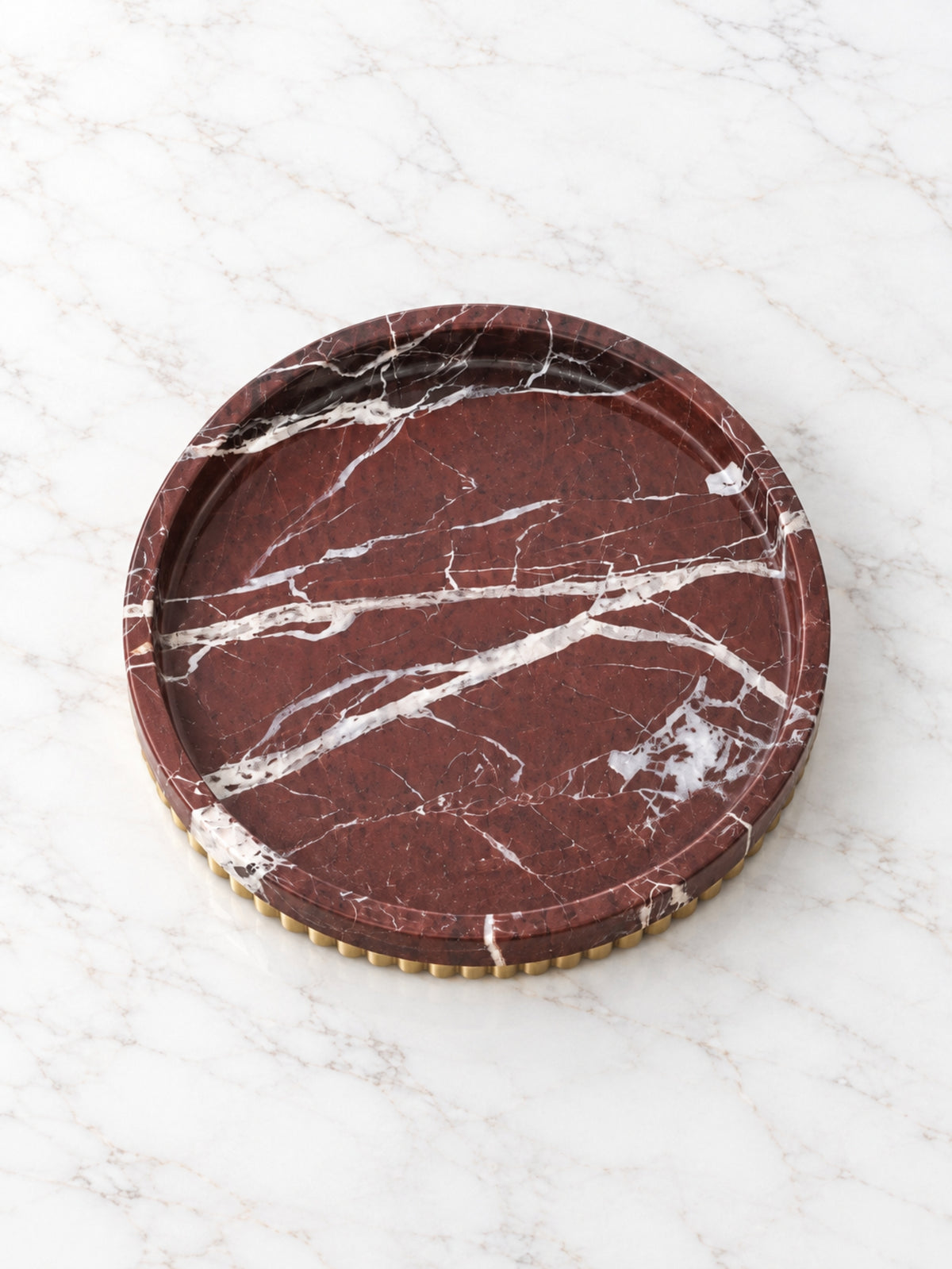Rosso Levanto Marble Étoile Tray - view 3