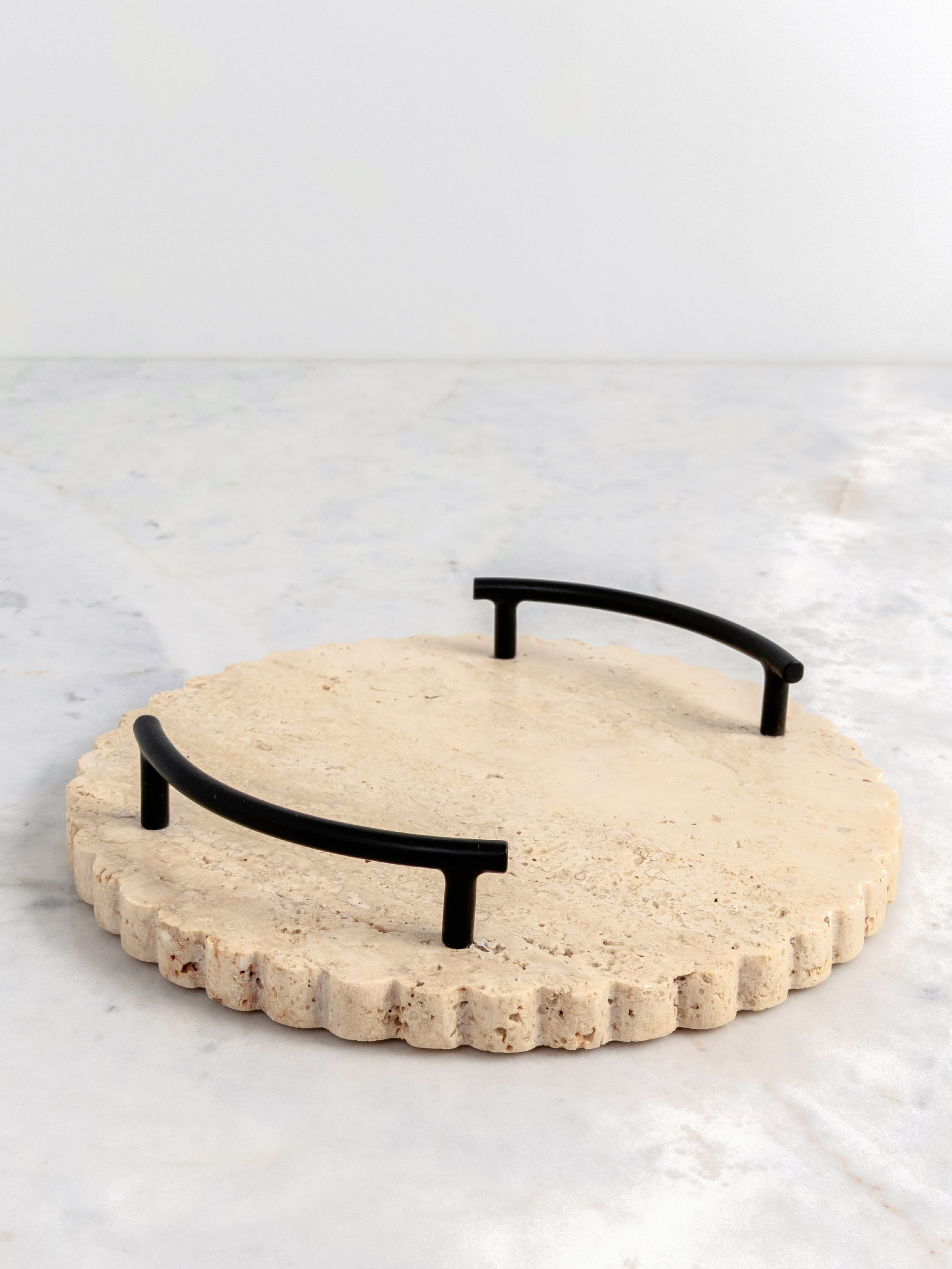 Scallop Edge Travertine Tray - H-STW-0103 image 2