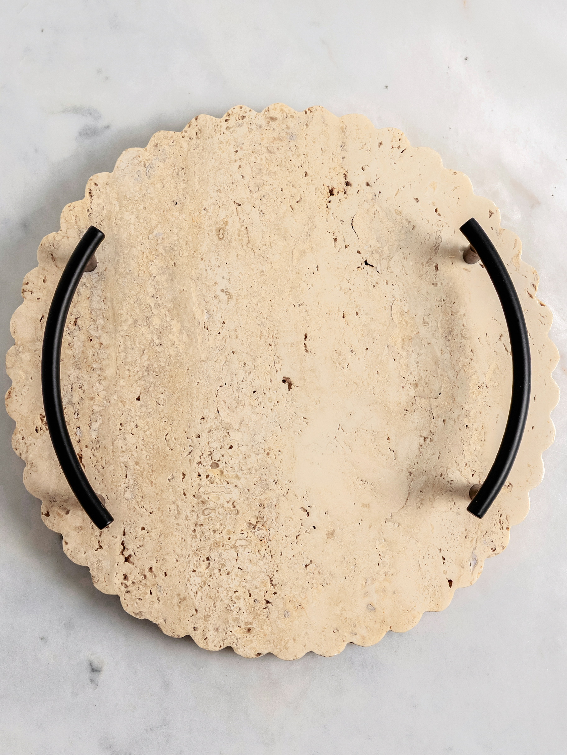 Scallop Edge Travertine Tray - H-STW-0103 image 3