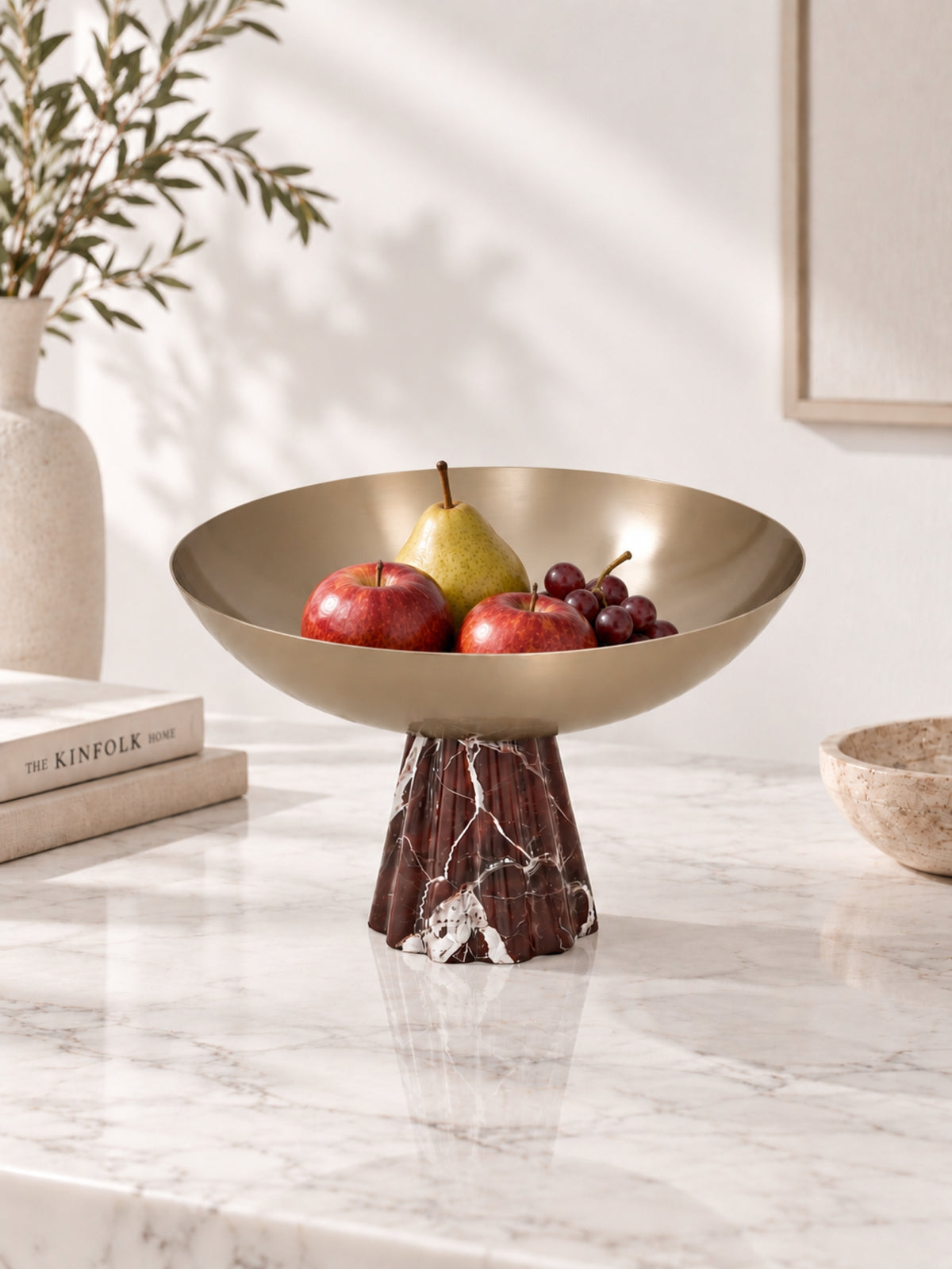 Rosso Levanto Pedestal Bowl - view 1