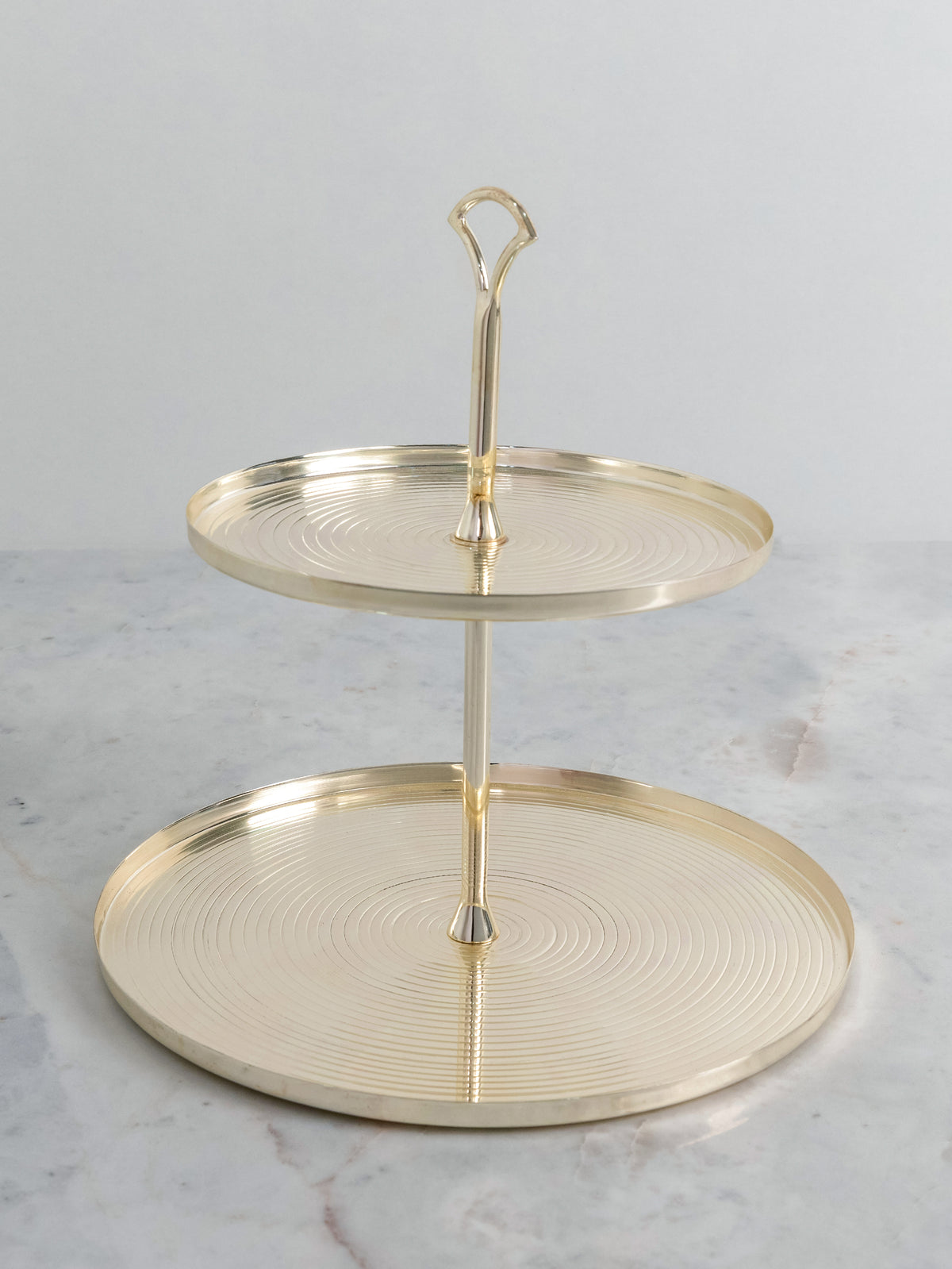 Gilded Elegance Two-Tier Serving Stand