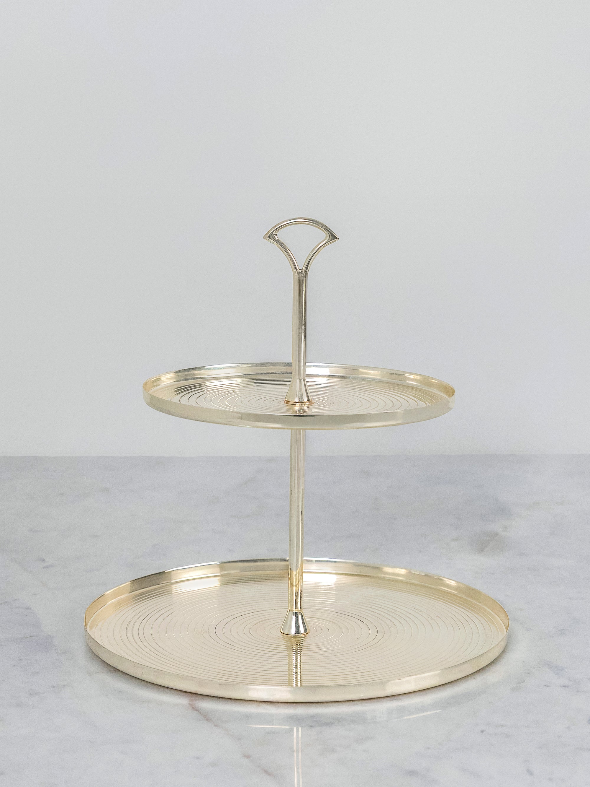 Gilded Elegance Two-Tier Serving Stand