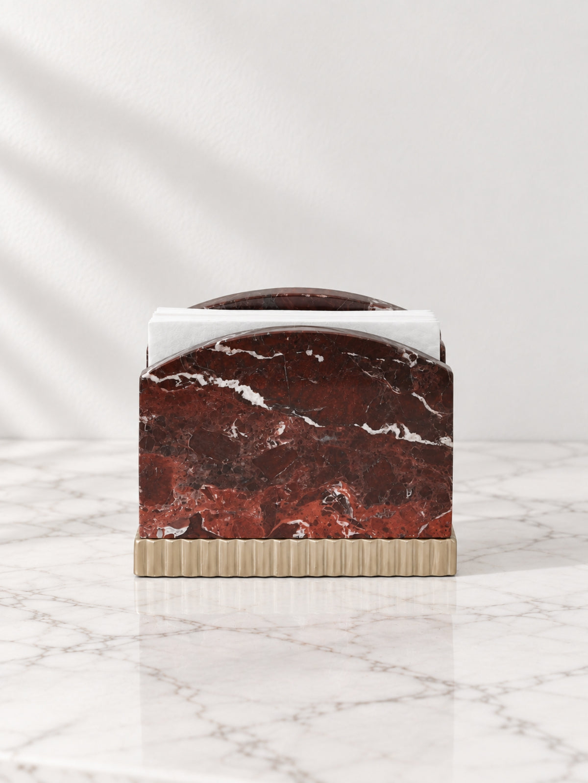 Rosso Levanto Marble Étoile Napkin Holder - view 2
