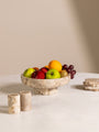 Fossil Beige Marble Pedestal Bowl