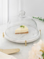 Italian Marble Cake & Cheese board with Glass Dome