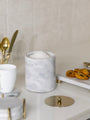 Italian Marble Canister with Brass finish plate